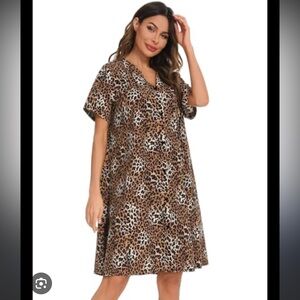 Leopard Print Shirt Dress